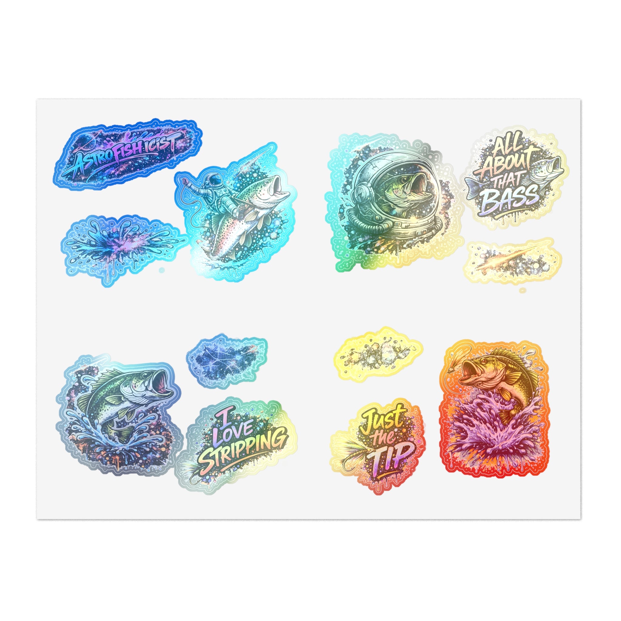 Astrofishicist Sticker Pack — Space Graffiti Fly Fishing Sticker Sheets