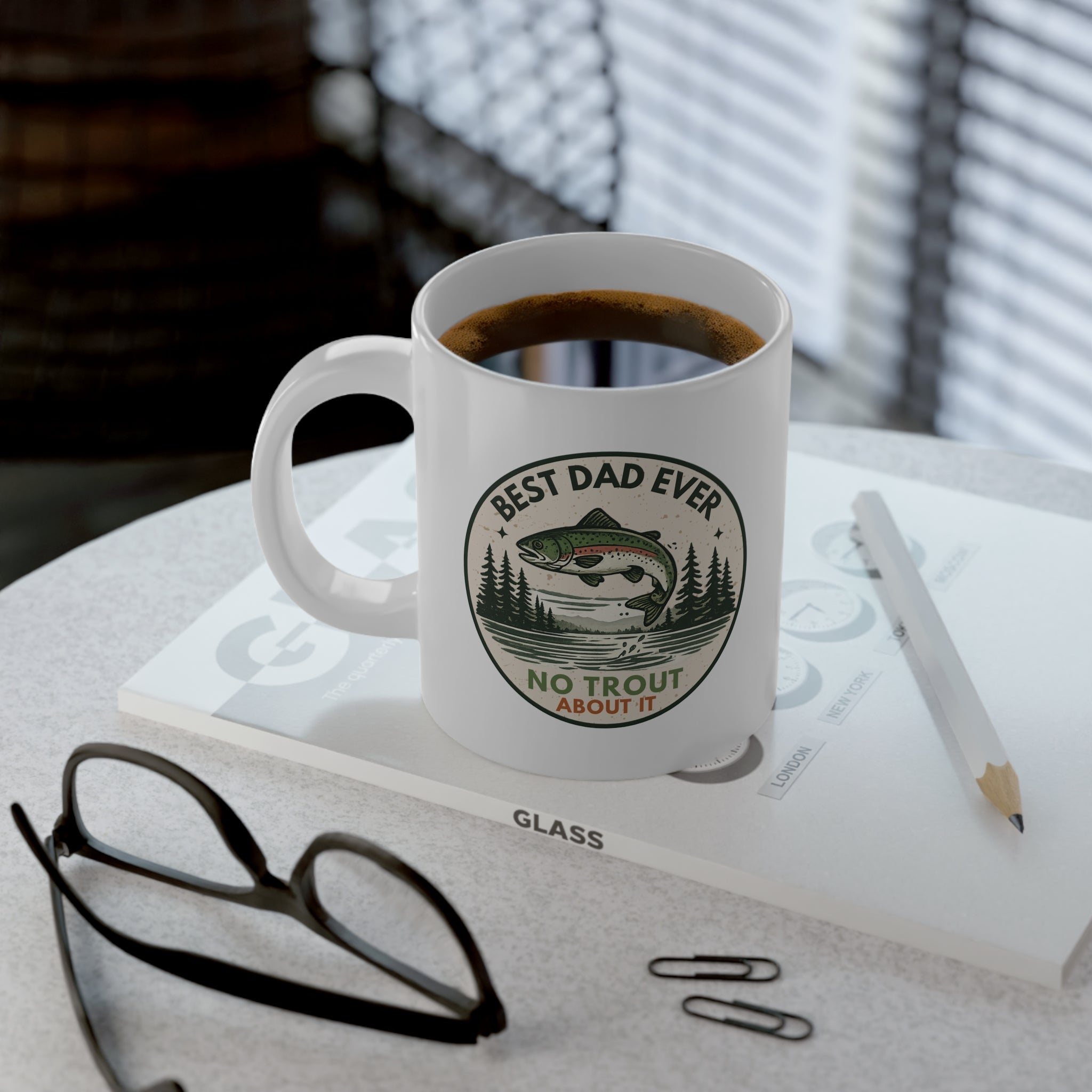 "Best Dad Ever, No Trout About It" 20oz Jumbo Mug (Father’s Day, Fishing Gift)