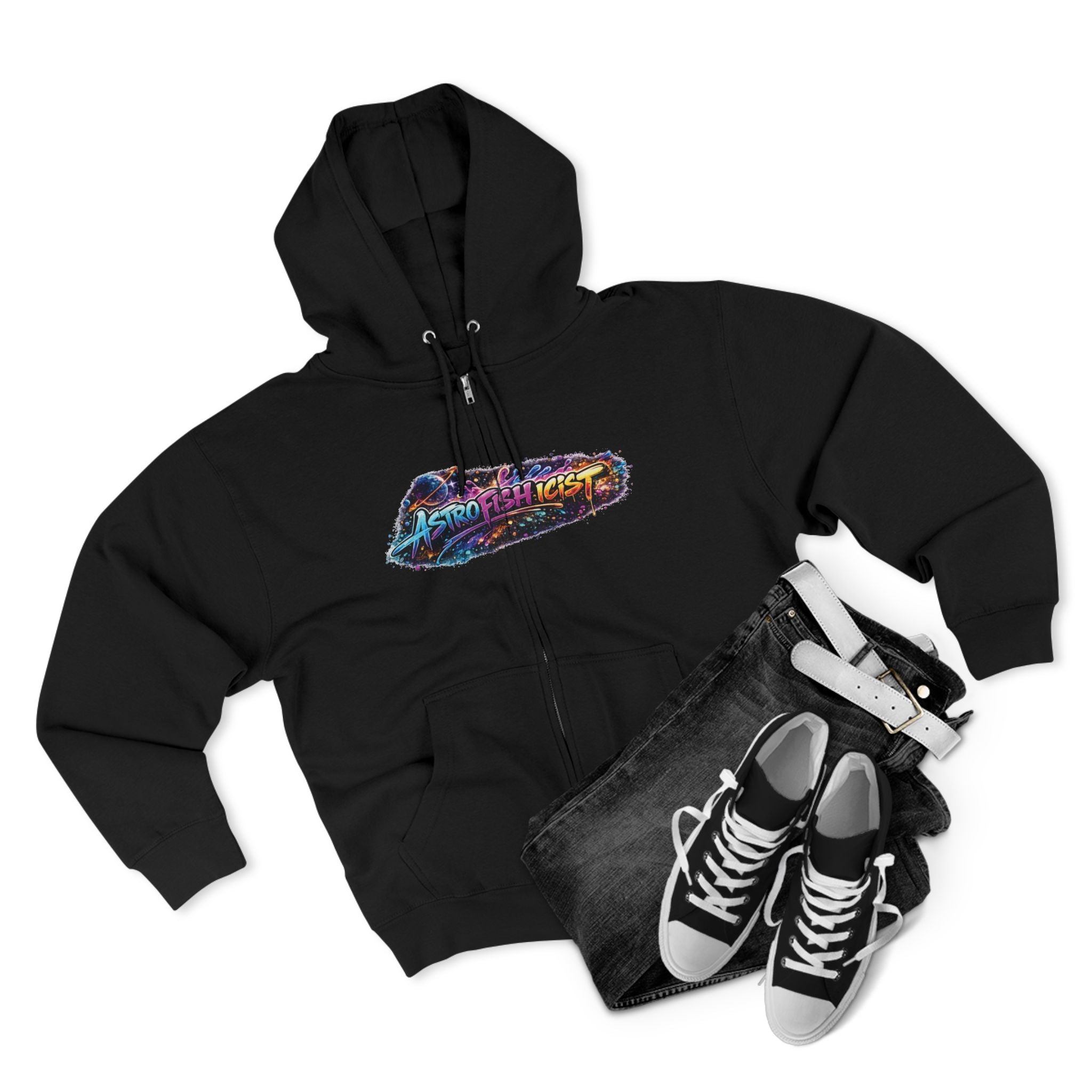 Astrofishicist Space Graffiti Zip Hoodie