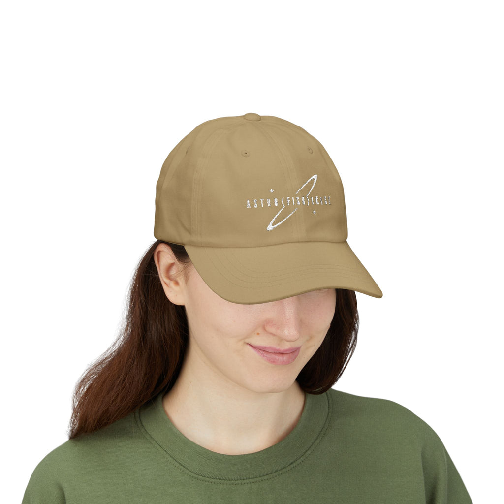 Astrofishicist Dad Cap, Flyfishing Gear, Minimalist Design Hat, Official YouTuber Merch, Great for Girls, Dad Cap Style