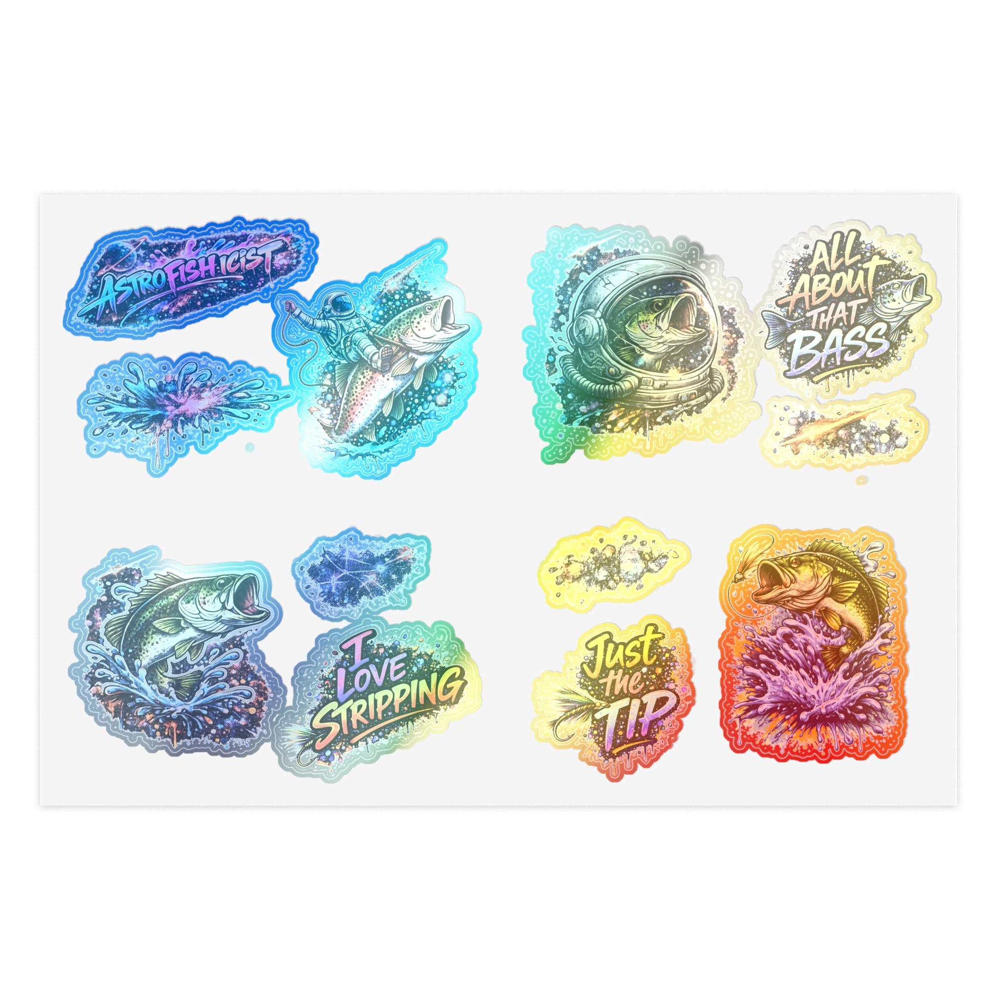 Astrofishicist Sticker Pack — Space Graffiti Fly Fishing Sticker Sheets