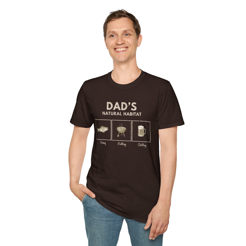 "Dad’s Natural Habitat" T-Shirt — Fishing, BBQ & Beer Graphic Tee