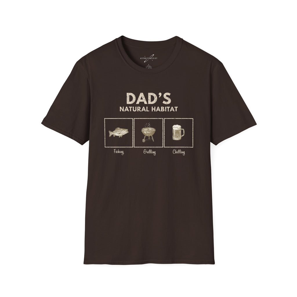 "Dad’s Natural Habitat" T-Shirt — Fishing, BBQ & Beer Graphic Tee
