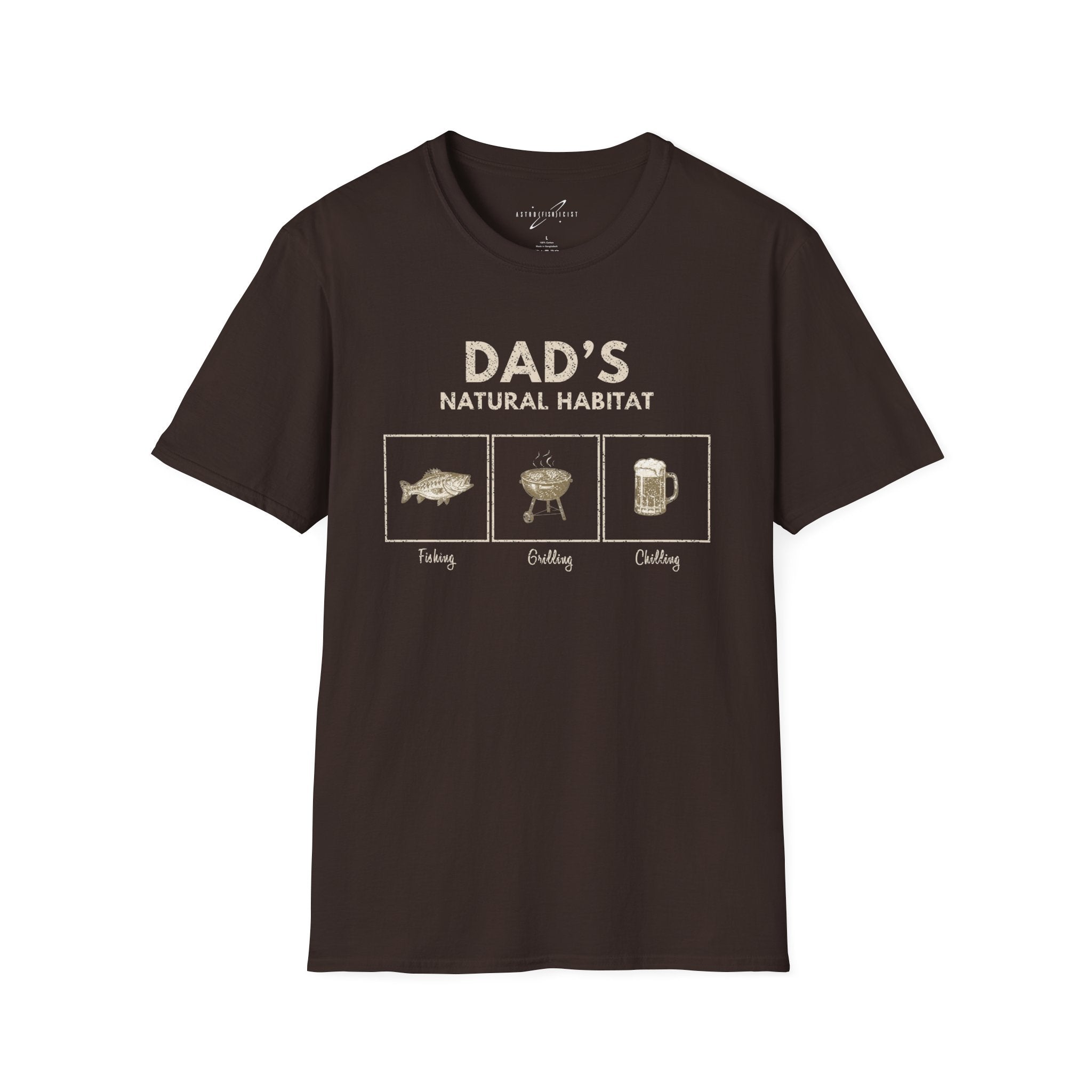 "Dad’s Natural Habitat" T-Shirt — Fishing, BBQ & Beer Graphic Tee