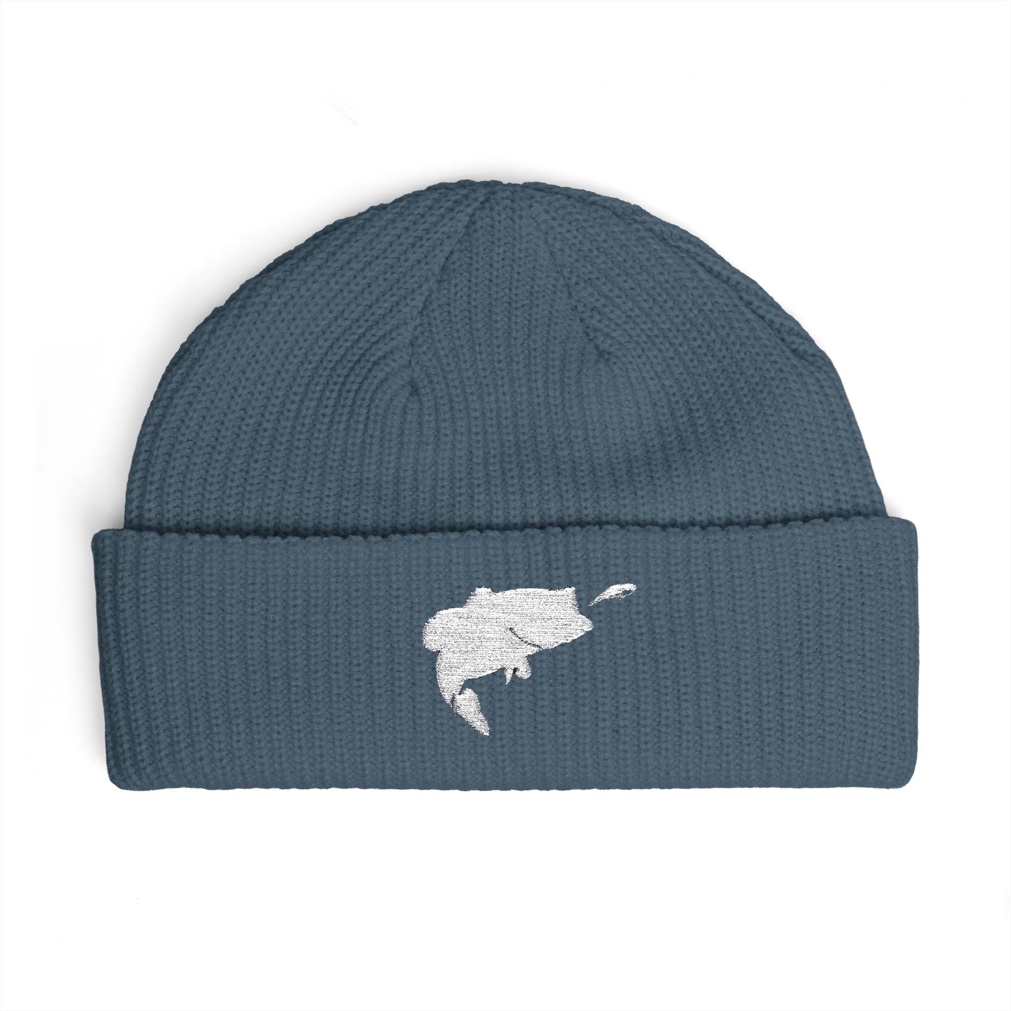Astrofishicist Leaping Bass Cuff Beanie — Fly Fishing Knit Hat