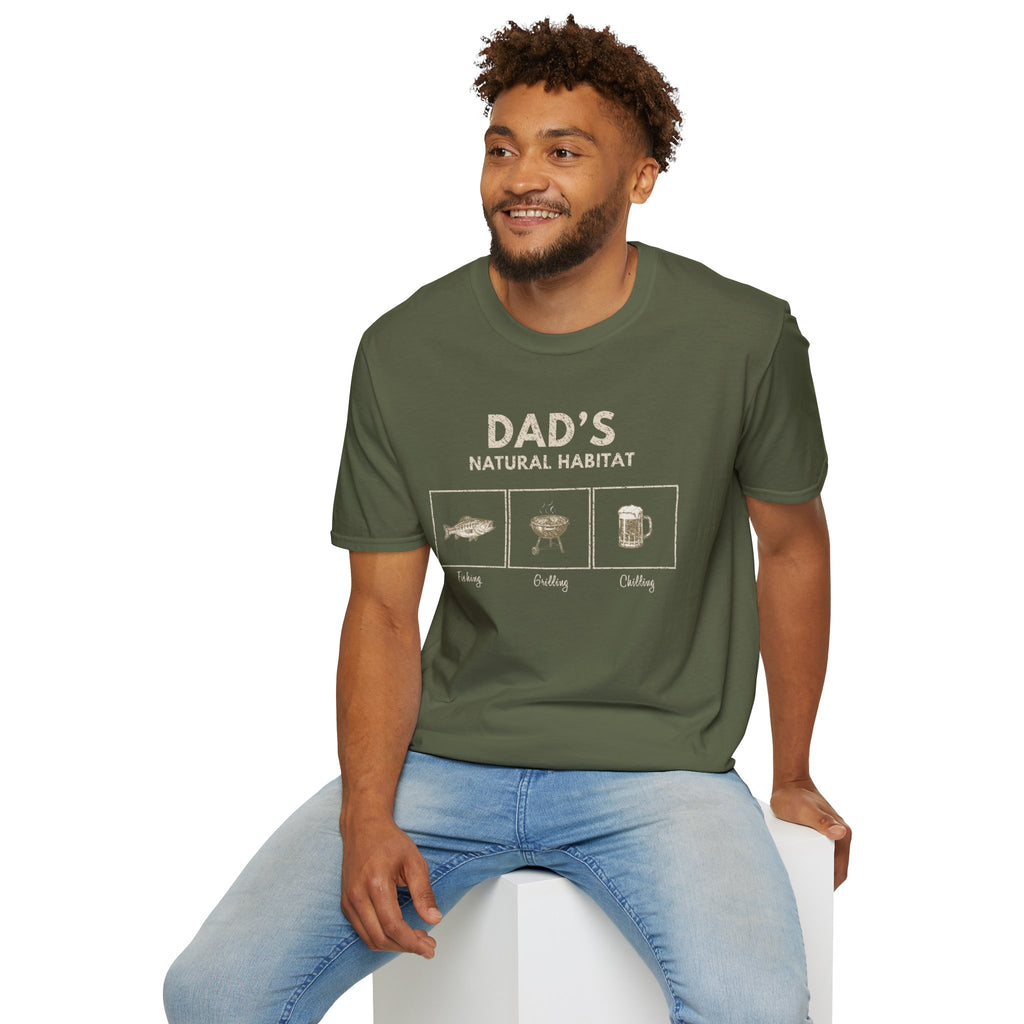 "Dad’s Natural Habitat" T-Shirt — Fishing, BBQ & Beer Graphic Tee