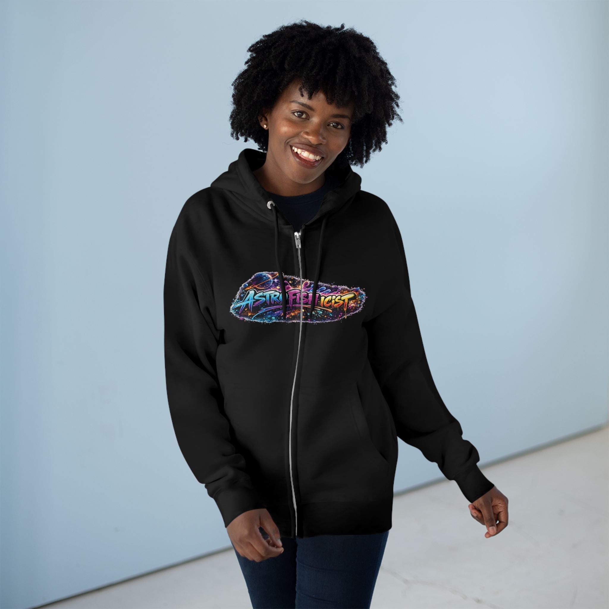 Astrofishicist Space Graffiti Zip Hoodie