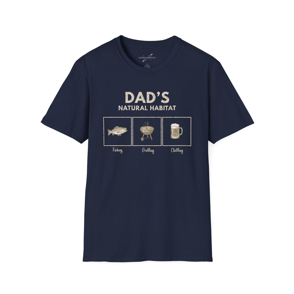 "Dad’s Natural Habitat" T-Shirt — Fishing, BBQ & Beer Graphic Tee