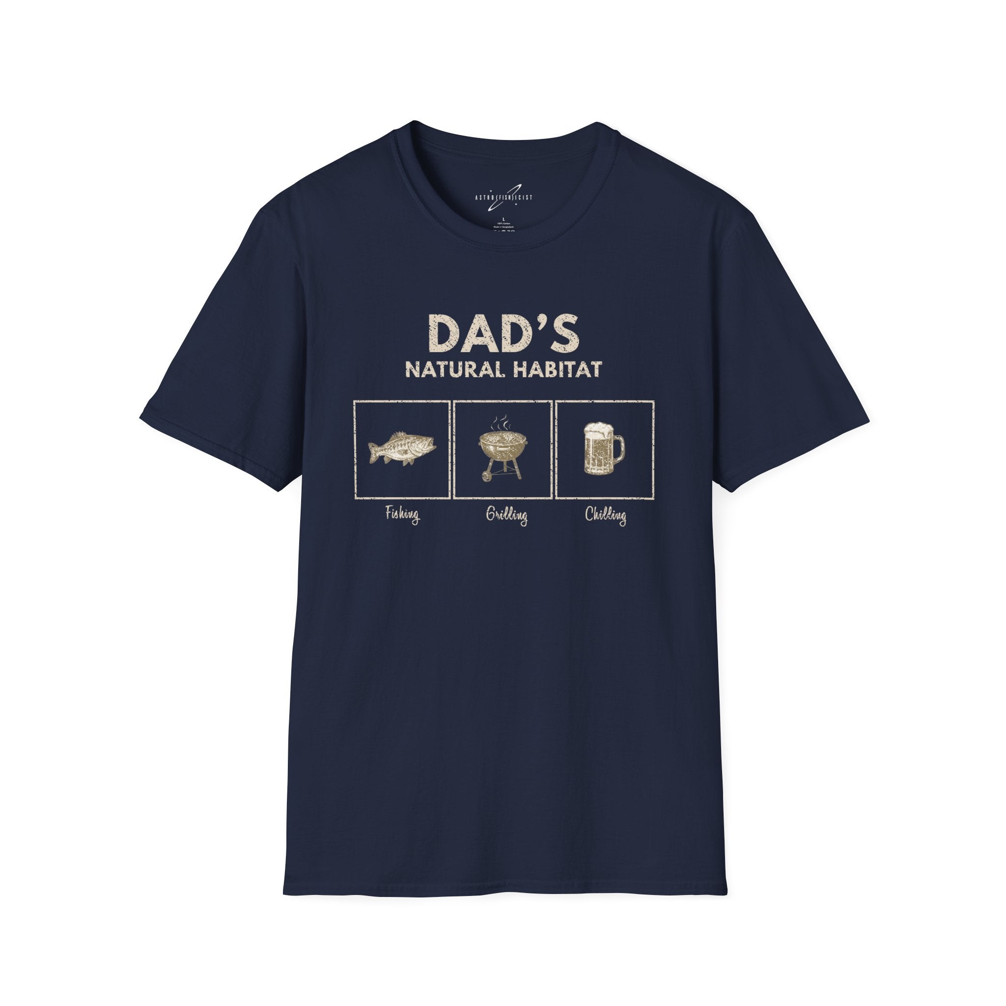 "Dad’s Natural Habitat" T-Shirt — Fishing, BBQ & Beer Graphic Tee