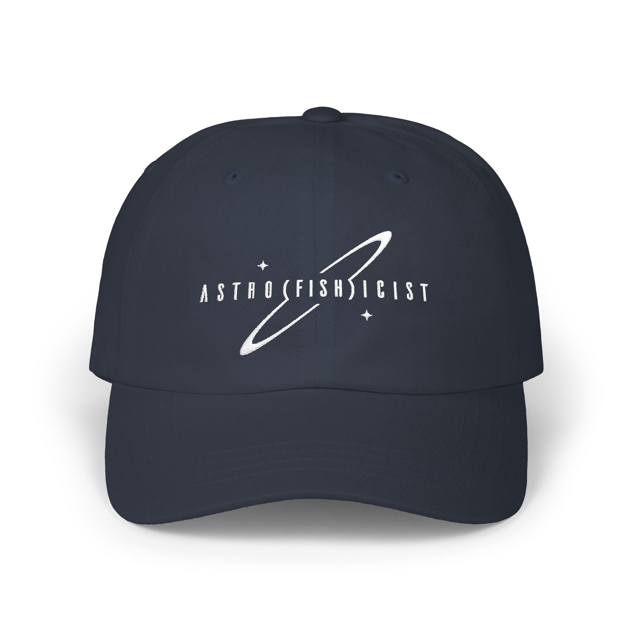 Astrofishicist Dad Cap, Flyfishing Gear, Minimalist Design Hat, Official YouTuber Merch, Great for Girls, Dad Cap Style