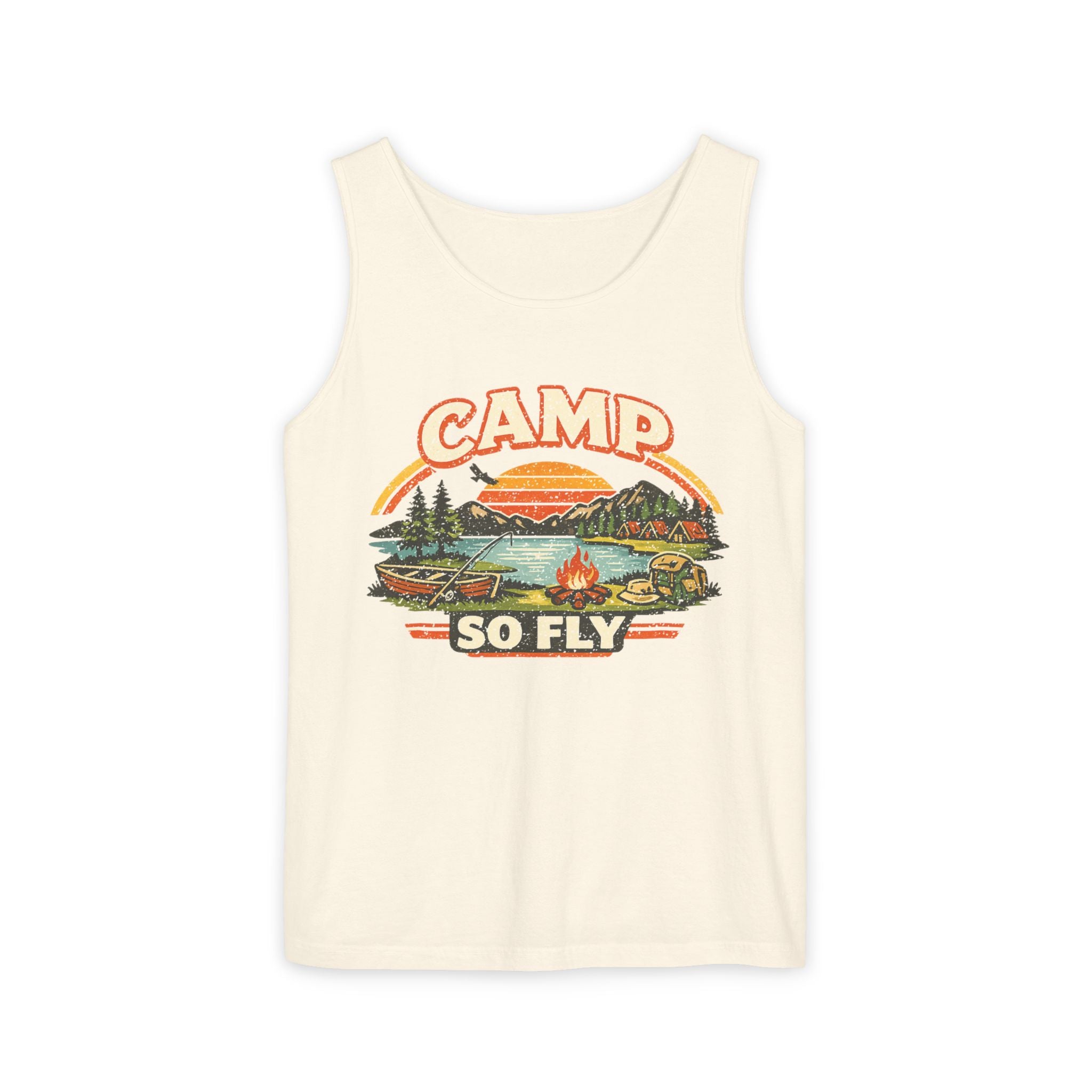 "Camp So Fly" Unisex Tank Top — Retro Camp Counselor Graphic Tank