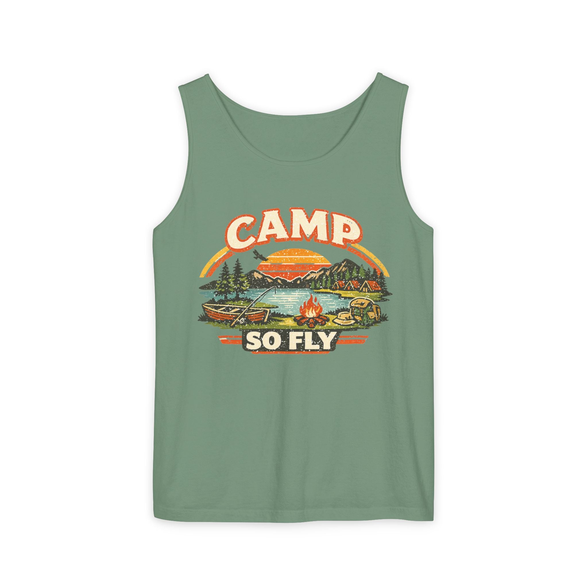 "Camp So Fly" Unisex Tank Top — Retro Camp Counselor Graphic Tank
