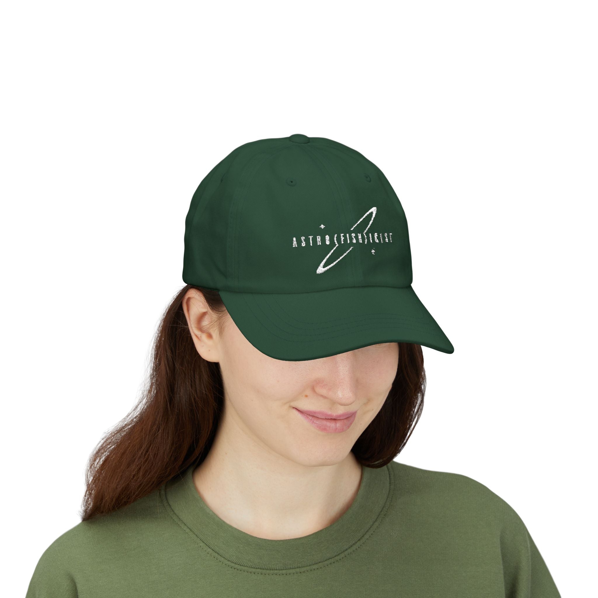 Astrofishicist Dad Cap, Flyfishing Gear, Minimalist Design Hat, Official YouTuber Merch, Great for Girls, Dad Cap Style