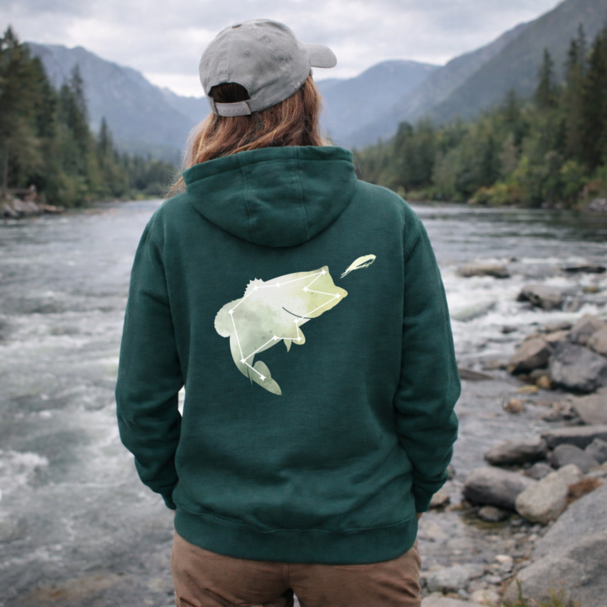 Astrofishicist Constellation Fish 3-Panel Fleece Hoodie